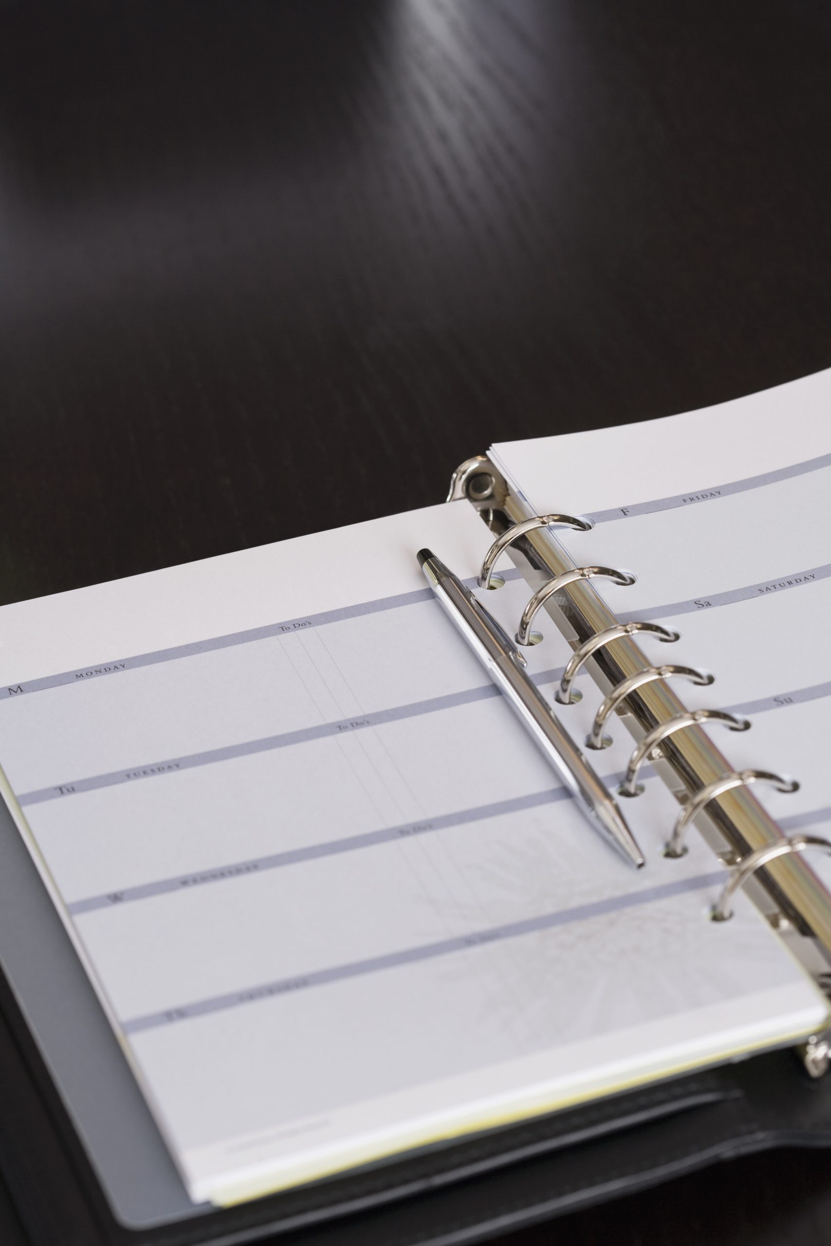 Photo d'un agenda
